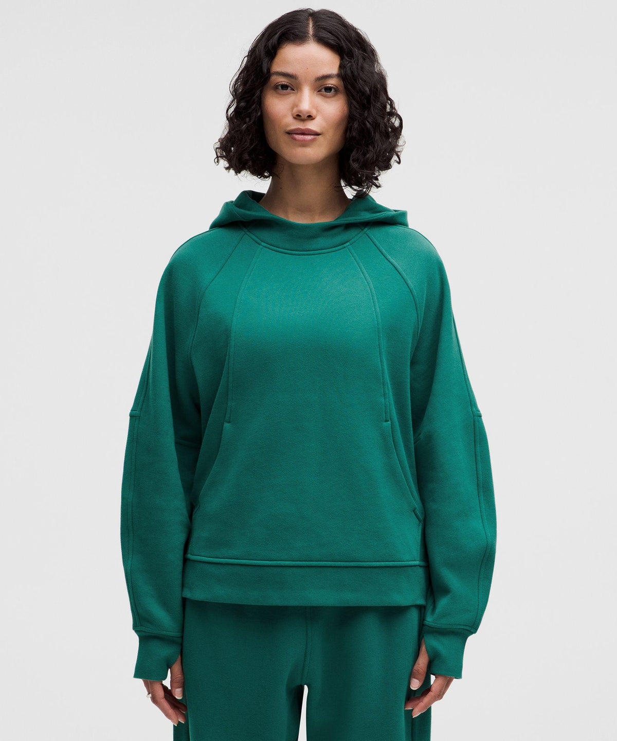 Scuba Oversized Side-Slit Hoodie – size XS/S - Teal Lagoon